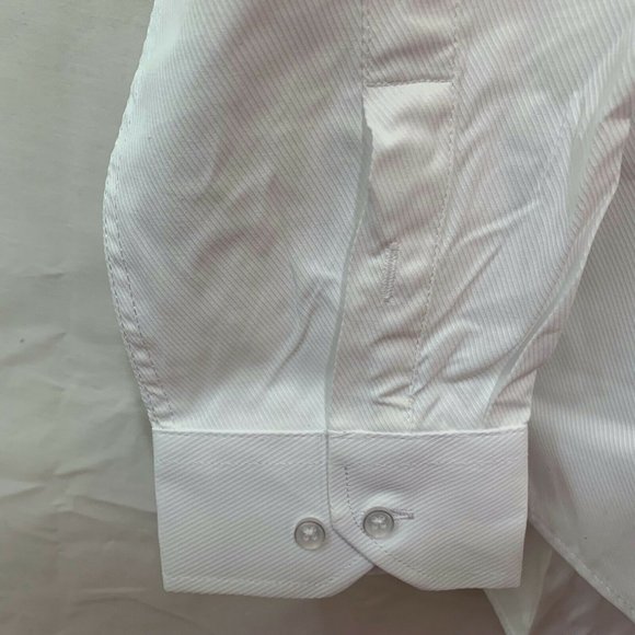 Beninos Men NWT Long Sleeve Slim Fit Button Up Dress Shirt in White Size L - Picture 3 of 5
